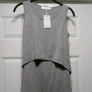 Lached Mama Grey Sleevless Tee Size XS NWT